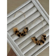 İrem Yıldız Leopar Model Şık Küpe Çelik Küpe