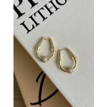 İrem Yıldız Zirkon Taşlı Modern Çelik Küpe