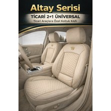 Trobus Ford Courier 2023 ve Sonrası Tourneo 5 Kapı – Ticari Araç 2+1 Uyumlu Altay Serisi Bel Destekli Koltuk Kılıfı – Bej, Kolay Montaj