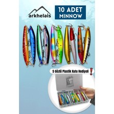 Arkhelais Minnow Rapala - 10 cm 9 gr - 10'lu Paket - Yapay Balık Yemi - Kutu Hediyeli
