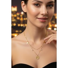 Medo E-Konsept Hayat Ağacı Desenli Altın Kaplama Kadın Kolyesi Anlamlı Tasarım