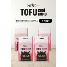 Reflex Plus Bebek Pudrası Kokulu Tofu Kedi Kumu 7 L x 4 Adet