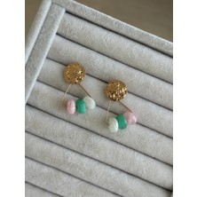 İrem Yıldız Zarif 3 Taşlı Şık Çelik Küpe