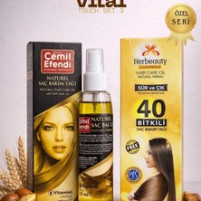 Çare Burada Çareburada Vital Touch Set 2 - Cemilefendi Saç Bakım Yağı 125 ml +Herbeauty 40 Bitkili Saç Bakım Yağı Durulanmayan