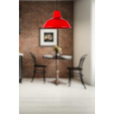 Silüet Kırmızı Renk Özel Tasarım Modern Salon - Mutfak - Cafe Tekli Sarkıt Avize (Ampulsüz)