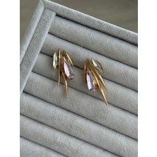 İrem Yıldız Trend Model Zirkon Taşlı Çelik Küpe