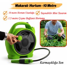 Badem10 Taşınabilir Makaralı 10 Metre Mini Makaralı Hortum Seti Bahçe Su Hortumu 5/16" Sulama Araç Yıkama