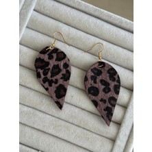 İrem Yıldız Şık Model Leopar Desen Çelik Küpe