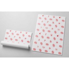 Koliciabla Sevgililer Günü Kalp Baskılı Pelur Kağıt 32x45 cm (100 Adet) - Premium Hediyelik Ambalaj