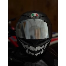 Motobros Motosiklet Kask Stickerı Canavar Diş Sticker