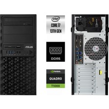 Asus Ws E500 G9 I7-13700K 13900K003R-K0073 96GB 1tb+1tb T1000 8gb W11PRO Raıd Storage (0 , 1 ) Workstation