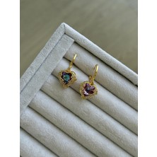 İrem Yıldız Sallantılı Kalpli Çelik Küpe