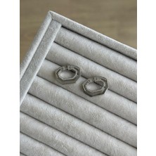 İrem Yıldız Silver Taşlı Trend Çelik Küpe