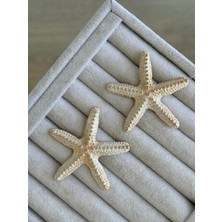 İrem Yıldız Deniz Yıldızı Beyaz Rengi Çelik Küpe