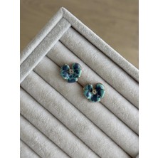 İrem Yıldız Mavi Renkli Çelik Küpe