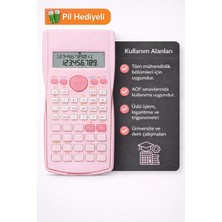 Arkhelais Bilimsel Hesap Makinesi 240 Fonksiyonlu -Mühendislik Hesap Makinesi - Pil hediyeli - Pembe Renk