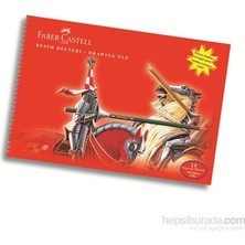 Faber-Castell Karton Kapak Resim Defteri 35x50 cm 15 Yaprak Renkli Tasarım ile Çocuklar İçin