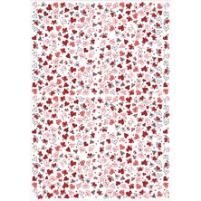 Koliciabla Kırmızı Kalpler ve Doodle Desenli Sevgililer Günü Pelur Kağıt (32x45 cm) - 100 Adet  Aşk Dolu Paketleme