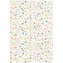 Koliciabla Alfabe ve Renkli Hayvanlar Desenli Pelur Kağıt (35X50 Cm) - 100 Adet  Eğlenceli Keşif