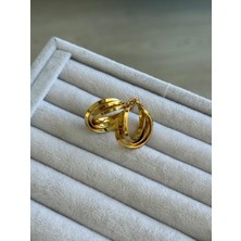 İrem Yıldız Iç Içe Halkalı Çelik Küpe