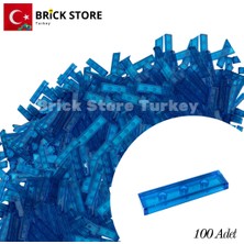 LEGO Yedek Parçalar, 100 Adet 1x4 Tile Düz Fayans Parçası, Şeffaf Koyu Mavi ( Trans-Dark Blue ),2431