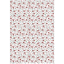 Koliciabla Geyik, Kokina ve Buz Pateni Desenli Yılbaşı Pelur Kağıt (35X50 Cm) - 100 Adet  Beyaz Kış Rüyası