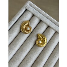 İrem Yıldız Incili Desen Çelik Küpe