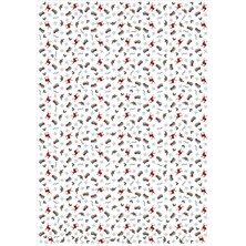 Koliciabla Kızıl Geyik ve Hediye Paketi Desenli Yılbaşı Pelur Kağıt (35X50 Cm) - 100 Adet  Klasik Zarafet