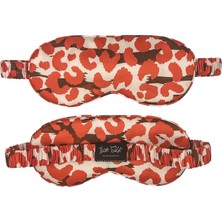 ICON SILK 'Sleep & Glow' %100 Saf Ipek Uyku Maskesi Göz Bandı (Red Leopard)