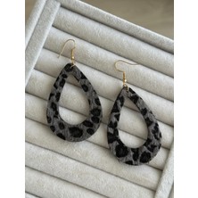 İrem Yıldız Leopar Desen Zarif Çelik Küpe