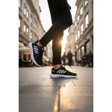 Enoch Erkek Siyah Bağcıklı Beyaz Tabanlı Büyük Numara Spor Ayakkabı (45-50)