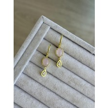 İrem Yıldız Beyaz Taşlı Sallantılı Çelik Küpe