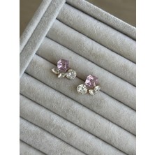 İrem Yıldız Lila Taşlı Çelik Küpe