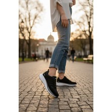 Enoch Erkek Ortopedik Bağcıklı Beyaz Tabanlı Büyük Numara Spor Ayakkabı (45-50)