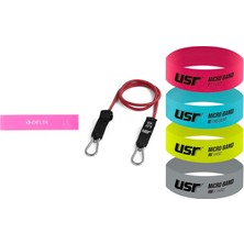 Delta 10 Adet Hafif Sert Aerobik Band Latex Pilates Yoga Las... +2 Parça Fitness Seti