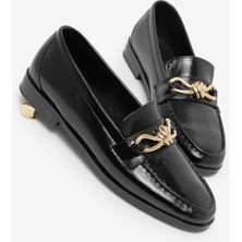 Tonny Black Kadın Siyah Kadın Klasik Loafer Toka Detayl Babet Günlük  Babet