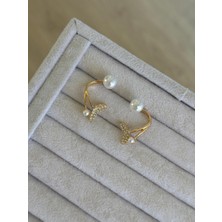 İrem Yıldız Incili Balık Desen Çelik Küpe