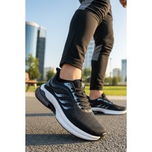 Enoch Erkek Ortopedik Siyah Bağcıklı Beyaz Tabanlı Büyük Numara Spor Ayakkabı (45-50)