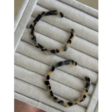 İrem Yıldız Halka Model Leopar Desen Çelik Küpe