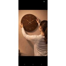 Kaktüs Jack 45 cm El Yapımı Ahşap Duvar Saati – Keten Ipli Özel Tasarım