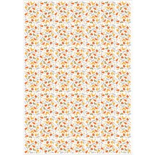 Koliciabla Turuncu ve Haki Soyut Organik Şekiller Desenli Pelur Kağıt (35X50 Cm) - 100 Adet  Modern Sanat