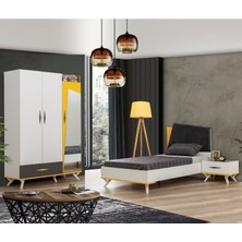 Setay Giallo Genç Odası Takımı - Dolap, Karyola, Komodin