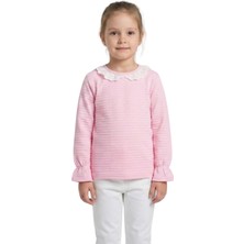 Crassi Kız Çocuk Bluz Yaka Dantelli Kol Lastikli