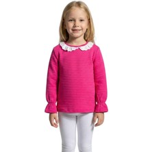 Crassi Kız Çocuk Bluz Yaka Dantelli Kol Lastikli