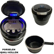 Özgürce Işıklı Porselen Küllük ve Bardaklı Iç Havza