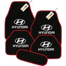 Özgürce Kırmızı Siyah 5 Parça Oto Halı Paspas Seti, Kaymaz ve Şık Tasarım