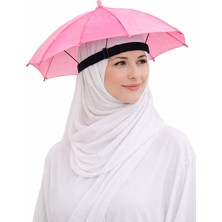 Normadia Hac ve Umre Için Güneş Koruyucu Pembe Pratik Kafa Şemsiyesi
