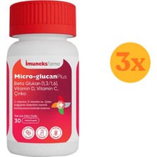 Imuneks Micro Glucan Plus 30 Kapsül - 3 Adet (90 Kapsül) - Dezenfektan Hediyeli (%72 Alkol)