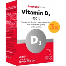 Imuneks Vitamin D3 400 Iu Sprey 20 ml - 3 Adet (60 Ml)