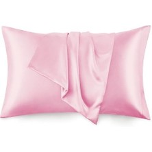 Argesco Mühendislik 2’li  Ipek Dokulu Saten Pembe Yastık Kılıfı 50X70 – Mikrosaten, Saç ve Cilt Dostu